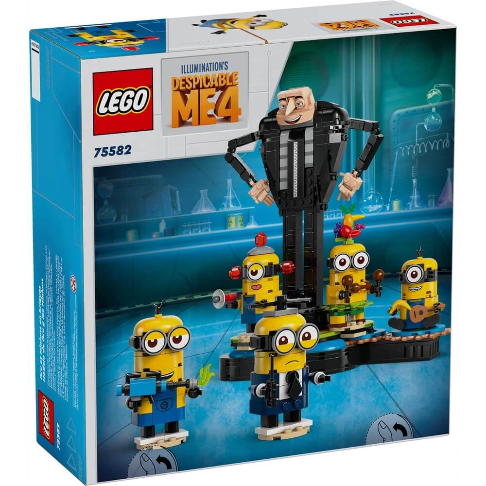 Front packaging box of LEGO® Despicable Me Brick-Built Gru and Minions 839 Piece Building Set (75582)