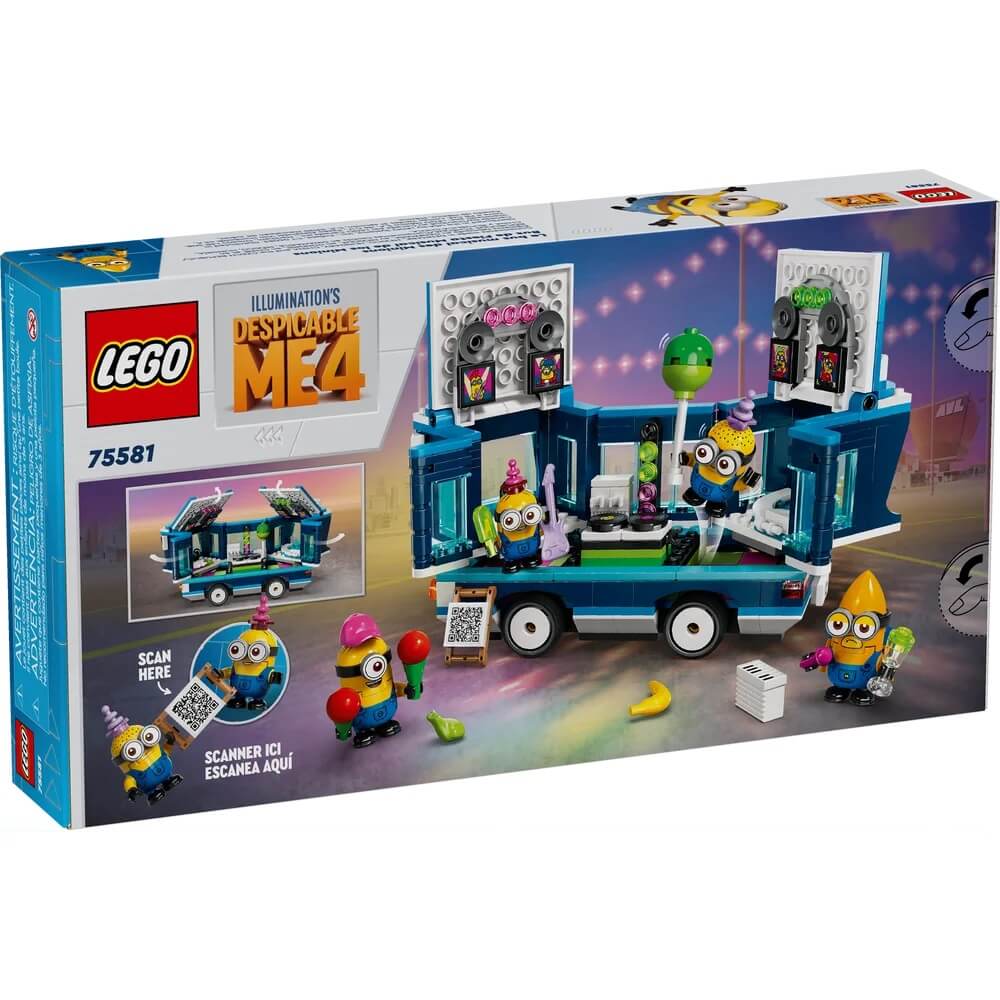 rear packaging box LEGO® Despicable Me Minions' Music Party Bus 379 Piece Building Set (75581)