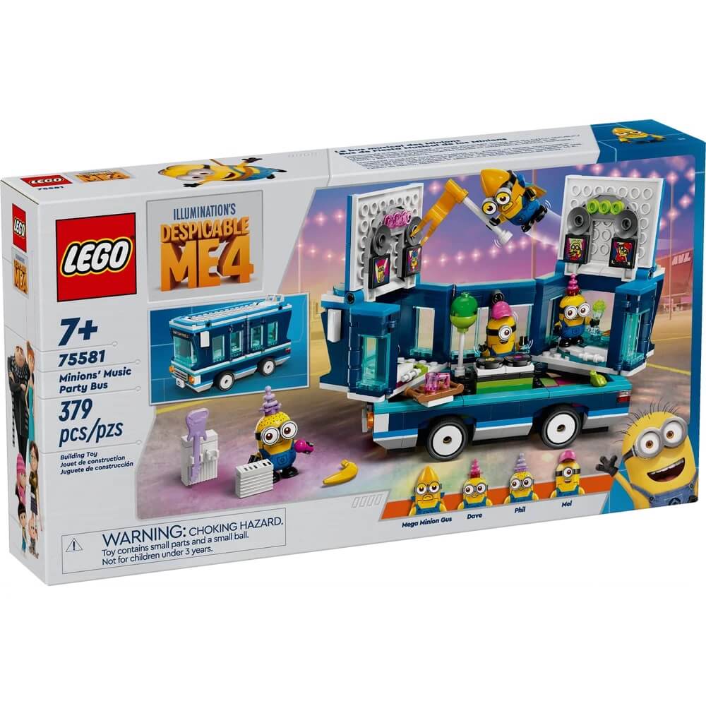Front packaging box LEGO® Despicable Me Minions' Music Party Bus 379 Piece Building Set (75581)
