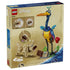 LEGO Disney Pixar Up set packaging back in beige and blue cardboard, box showing build features, character articulation, and play functions for Kevin bird and Dug dog on illustrated background.