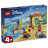 LEGO Disney Beach Fun with Lilo & Stitch 43280 box shows the colorful 113-piece beach playset with blue slide, yellow ice cream stand, plane ride, and figures.