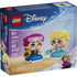 LEGO Disney Frozen Mini Anna and Elsa box showing the two stylized mini figures, Anna holding a sunflower and Elsa with icy elements, 5+ age marking, piece count, and official LEGO Disney branding.