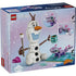 LEGO Disney Frozen Olaf and Bruni’s Picnic Fun packaging back showing play features, poseable Olaf snowman, Bruni character, picnic accessories, and illustrated building functions.