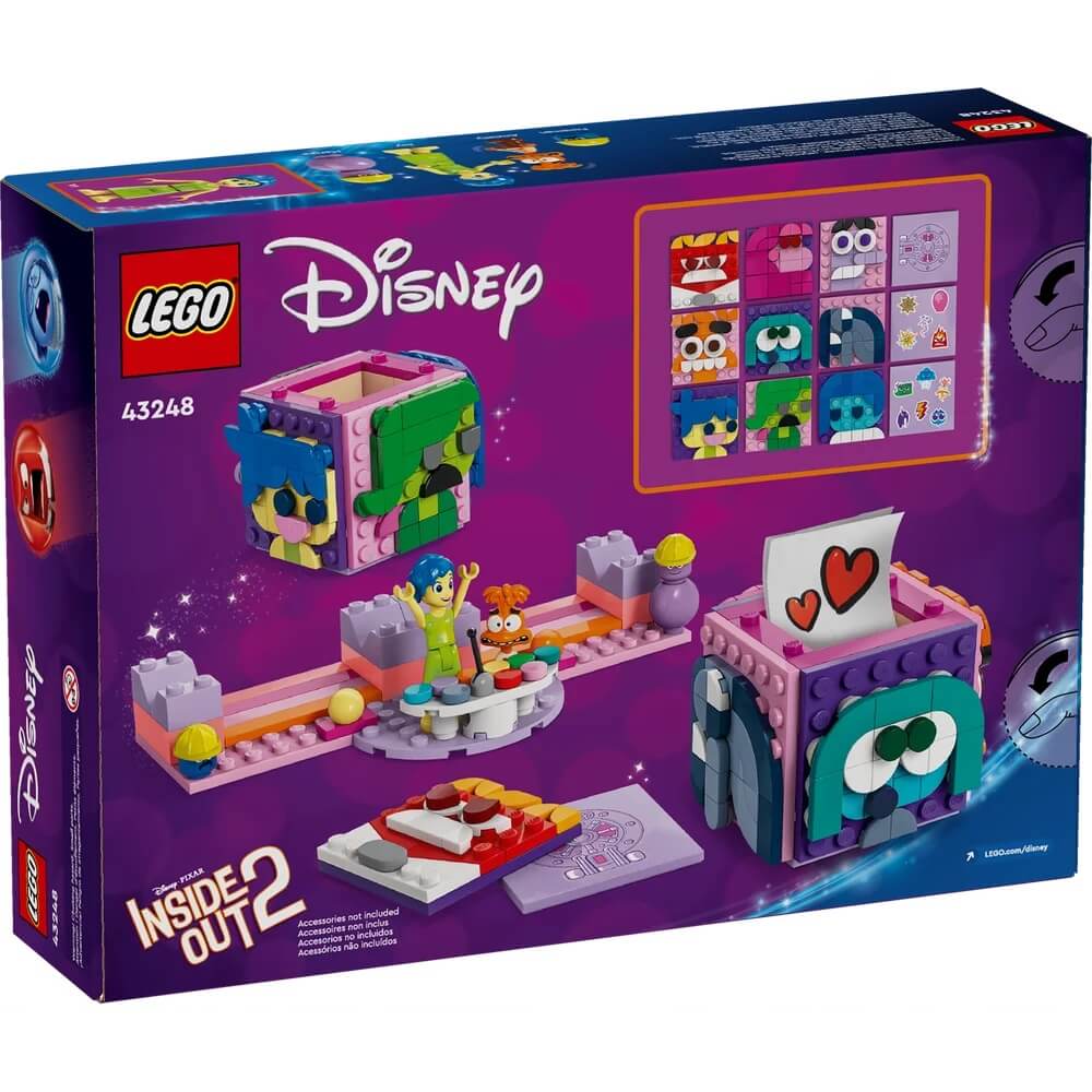 rear box packaging of LEGO® Disney Pixar Inside Out 2 Mood Cubes 394 Piece Building Set (43248)