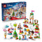 LEGO Disney Princess Advent Calendar 2026 set 43298 pairs a blue snowy castle box with colorful plastic figures, animal friends, a train, Christmas tree and festive mini builds.