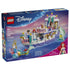 LEGO Disney Princess Ariel's Royal Wedding Boat box front in navy and pink shows the white, lavender, pink, and teal 519-piece boat, Ariel, Eric, sea friends, and chariot.