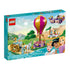 LEGO Disney Princess 43216 box in turquoise features the pink and gold balloon, white carriage, flying carpet, animal scene and princess characters on the front.