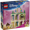 LEGO Disney Princess Mini Belle and Tiana Castle box showing tan and pastel castle build with blue spires, character figures, heart details, age 5+ label, and official LEGO Disney branding.