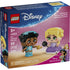 LEGO Disney Princess Mini Jasmine and Rapunzel box front featuring teal and purple mini figures, character accessories, age guidance, and branded artwork displayed on official retail packaging.