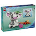 LEGO Disney Moana Pua set box back in aqua and navy shows the white and gray pig with pink details, movable ears, leafy headpiece, Heihei figure, flower, and brown base.