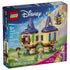 LEGO Disney Princess Rapunzel's Mini Tower box front in navy and pink shows the yellow, tan, purple, green, and gold 171-piece hinged tower with Rapunzel, Flynn Rider, and Pascal.