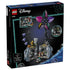 LEGO Disney Sally flowerpot building set back of box features black and teal packaging with spiderweb accents, showing the openable blue cauldron build, multicolor flower pieces, and play scenes from The Nightmare Before Christmas.