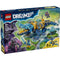 LEGO DREAMZzz box front displays the Crocodile Submarine in blue and yellow plastic with a crocodile shaped mech body, underwater action artwork, minifigures, set number 71512, and age 8 plus label.