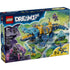 LEGO DREAMZzz box front displays the Crocodile Submarine in blue and yellow plastic with a crocodile shaped mech body, underwater action artwork, minifigures, set number 71512, and age 8 plus label.