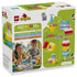 LEGO DUPLO Colorful Creative Box 10479 package back shows bright plastic brick models, including a duck, flower, ice pop and boat, plus play ideas and a family photo.