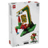 LEGO Cristiano Ronaldo soccer set packaging back features red, green, gold and black plastic brick models showing two display configurations, including a bicycle kick pose and standing celebration scene.