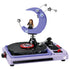 LEGO Olivia Rodrigo Concert Moon in lavender and black bricks forms a turntable with a large record, crescent moon stage, singer minifigure, stars and microphone arm.