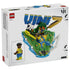 LEGO Editions Vini Jr. Soccer Highlights package back displays blue, yellow, green and white plastic model features, player minifigure artwork, football elements and interactive build details on retail packaging.