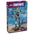 LEGO Fortnite Kit set 77081 box front in purple and blue, showing the 1,230-piece articulated cat-headed robot with pickaxe and display stand against an icy scene.
