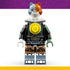 LEGO Fortnite Kit minifigure in gray, orange, black and white molded plastic, featuring a two-tone cat head, printed mechanical outfit and round gold chest accessory.