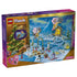 LEGO Friends Advent Calendar 2026 set 42698 box back shows a blue snowy 24-door calendar and playmat with colorful mini-dolls, animals and festive winter mini builds.