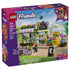 LEGO Friends Creative Flower Shop 42693 box in purple and blue, showing the 377-piece flower shop, two mini-dolls, tandem bicycle and colorful floral displays.