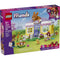 LEGO Friends Heartlake City Bunny Hotel box front featuring a purple package with illustrated bunny themed hotel, garden play area, animal figures, accessories, and minifigures for caring role play.