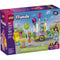 LEGO Friends Ice Cream & Balloon Stand box in purple cardboard packaging, rectangular retail box showing the bicycle cart, balloon display, popsicles, minidolls, and cheerful city park artwork on the front panel.
