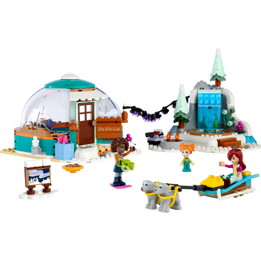 the LEGO® Friends Igloo Holiday Adventure 491 Piece Building Set (41760) built
