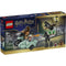 LEGO Harry Potter Hagrid’s Motorbike Escape box front features a dark blue and gold cardboard package showing Hagrid, Harry Potter, Death Eaters, and the motorbike with sidecar in an action scene set on a nighttime street.