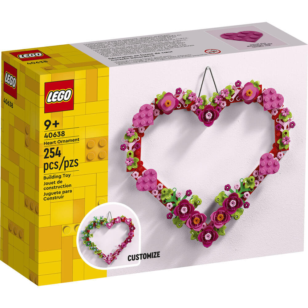 LEGO® Iconic Heart Ornament 254 Piece Building Kit (40638)