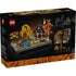 LEGO Icons Autumn Cottage Garden package back shows the black box with multiple build angles, feature callouts, and tree variations, presenting construction details and display options for the diorama set.