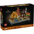 LEGO Icons Autumn Cottage Garden box shows a black cardboard package with the completed autumn garden diorama pictured, highlighting the detailed cottage, trees, and seasonal décor building set for adults.