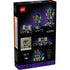 Back of LEGO Icons Transformers Soundwave 10358 box showing transformation steps from robot to cassette player, Soundwave’s cassette minions, and display features with a sound brick detail.