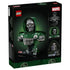 LEGO Marvel Doctor Doom Bust 76345 package back shows the dark green and silver model, matching minifigure, dimensions, rotating-head feature and character artwork.