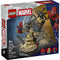 LEGO Marvel Spider-Man 3 Epic Battle box front in glossy cardboard, showing Spider-Man vs Sandman and Venom on a dynamic display base, with age 9+ label, piece count, and Marvel branding.