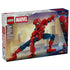 LEGO Marvel Spider-Man hero figure, red and blue glossy plastic articulated superhero model with athletic humanoid form, web-shooting pose and city skyline artwork on retail packaging.
