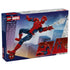 LEGO Marvel Spider-Man hero figure set, red and blue plastic articulated character with poseable limbs, web-launching action feature and cityscape graphics on rear packaging.