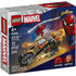 LEGO Marvel Spider-Man vs Ghost Rider Motorcycle box front in glossy cardboard, featuring the flaming black motorcycle chase scene, age 6+ label, piece count, Spider-Man branding, and Marvel retail packaging artwork.