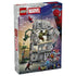 LEGO Marvel Spider-Man vs. Hulk Epic Clash set, gray plastic city building with opening walls, superhero action features, Hulk and Spider-Man minifigures, plus street scene artwork on retail packaging.