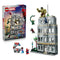 LEGO Marvel Spider-Man vs. Hulk Epic Clash set, gray plastic city building with opening facade sections, superhero minifigures, street details and retail packaging on a light background.