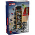 LEGO Marvel Spider-Man Daily Bugle package back highlights interior rooms, removable floors, play features, and multiple character scenes across the tall modular building.