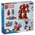 LEGO Marvel Ultron vs. Iron Man 11209 package back shows the red and gold mech, gray Ultron craft, two figures, blue gem, play features, and illustrated build steps.