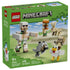 LEGO Minecraft Chicken Jockey Desert Attack set 21592 green box front shows an Iron Golem, villager, rabbit, wolf and chicken jockey, labeled 428 pieces for ages 9+.