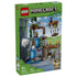 LEGO Minecraft Ghast Station set 21597 box front in green shows the gray, brown and blue station, flying ghast, figures, 754 pieces, and an age 9+ label.