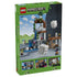 LEGO Minecraft Ghast Station set 21597 box back in green shows the gray, brown and blue station build, ghasts, skeletons, minifigures and illustrated play features.