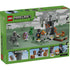 LEGO Minecraft The Pale Garden package back shows green box packaging with images highlighting play features, removable sections, character accessories, and step-by-step building details.