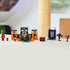 LEGO Minecraft Wither Battle display scene, multicolor blocky plastic bricks aligned in a neat row, featuring the lava fortress, Wither boss, portal frame, and skeleton figures presented on a clean tabletop surface.