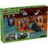 LEGO Minecraft Wither Battle package back, green cardboard box with a matte texture, rectangular layout showing alternate build angles, play features, character details, safety information, and official LEGO Minecraft branding.