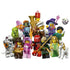 LEGO Minifigures Series 29 characters, multicolored plastic collectible minifigures in varied costumes with accessories, animals and fantasy themes, arranged as a toy display on a plain light gray background.